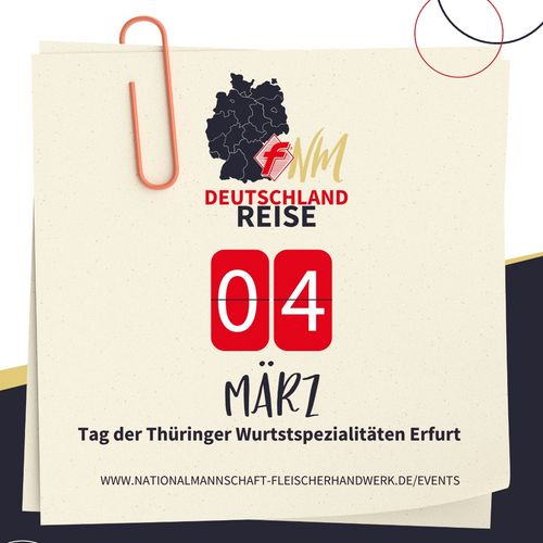Morgen startet der Tag der Thüringer Wurstspezialitäten in der Messe Erfurt Von 07:30 bis 16:00 Uhr zeigt die...